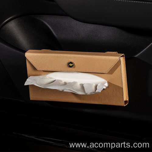 Leather Car Tissue Box Car Visor Tissue Holder